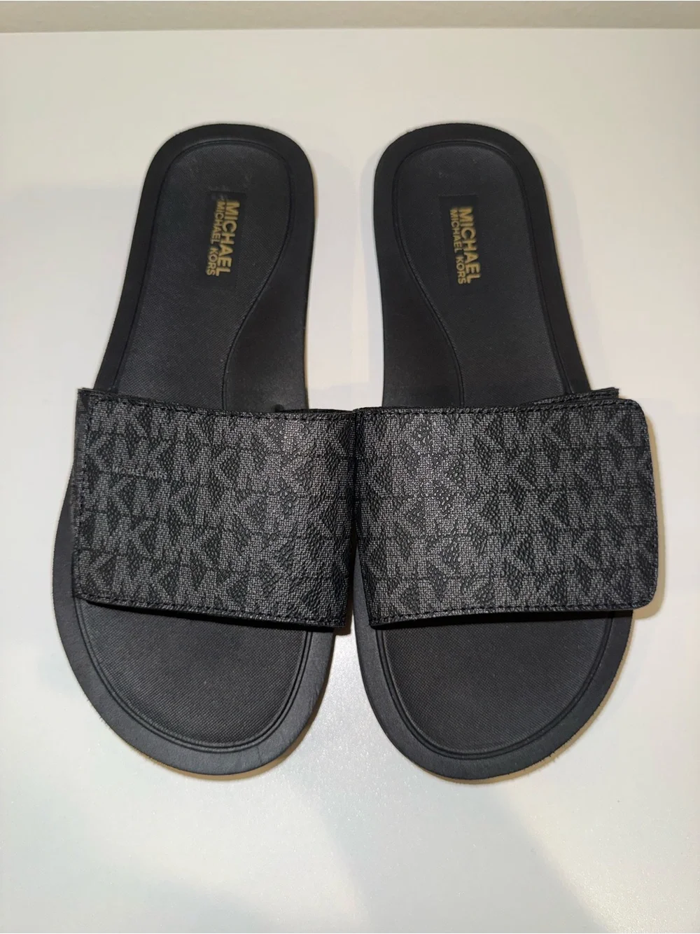 Michael Kors Black Logo Slide Sandals